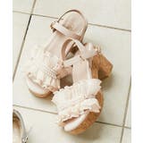 ピンク | プリーツフリルサンダル | axes femme