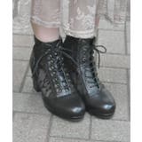 黒 | チュールレースアップブーツ | axes femme