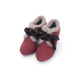 ワイン | 刺繍入り配色ファーブーティー | axes femme