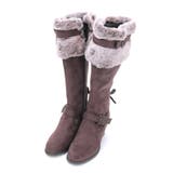 Ｄブラウン | ファー付スエードロングブーツ | axes femme