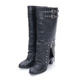 黒 | スタッズ付カバーロングブーツ | axes femme