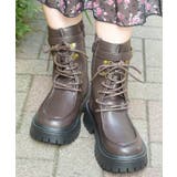 Ｄブラウン | ベルトデザインワークブーツ | axes femme