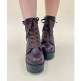 茶 | レースアップミドルブーツ | axes femme