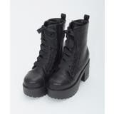 黒 | レースアップミドルブーツ | axes femme