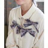 チェックリボンブローチベスト | axes femme | 詳細画像4