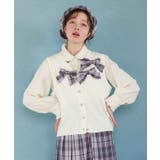 生成り | チェックリボンブローチベスト | axes femme