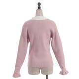 ブローチ付バイカラー襟ニット | axes femme | 詳細画像11 