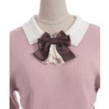 ブローチ付バイカラー襟ニット | axes femme | 詳細画像15 