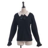 ブローチ付バイカラー襟ニット | axes femme | 詳細画像16 