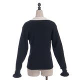 ブローチ付バイカラー襟ニット | axes femme | 詳細画像18 