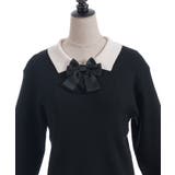 ブローチ付バイカラー襟ニット | axes femme | 詳細画像19 