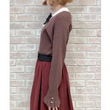 ブローチ付バイカラー襟ニット | axes femme | 詳細画像2 