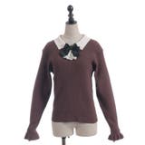 ブローチ付バイカラー襟ニット | axes femme | 詳細画像23 