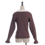 ブローチ付バイカラー襟ニット | axes femme | 詳細画像25 