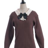 ブローチ付バイカラー襟ニット | axes femme | 詳細画像26 