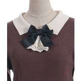 ブローチ付バイカラー襟ニット | axes femme | 詳細画像28 