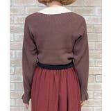 ブローチ付バイカラー襟ニット | axes femme | 詳細画像3 