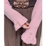 ブローチ付バイカラー襟ニット | axes femme | 詳細画像6 