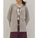 グレージュ | 前後2WAY線画PTニット | axes femme