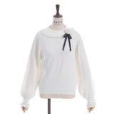 ブローチ付透かしフリルニット | axes femme | 詳細画像14