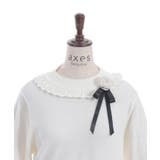 ブローチ付透かしフリルニット | axes femme | 詳細画像17