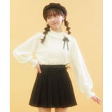 ブローチ付透かしフリルニット | axes femme | 詳細画像2