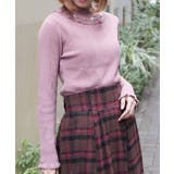 ピンク | バラボトルネックリブニット | axes femme