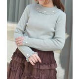 ミント | バラボトルネックリブニット | axes femme