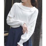 白 | アステリズム刺繍ニットプルオーバー | axes femme