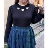 黒 | ハートジャカードニットプルオーバー | axes femme