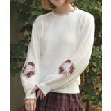 カメリア刺繍チュール袖ニット | axes femme | 詳細画像1 