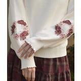 カメリア刺繍チュール袖ニット | axes femme | 詳細画像10 