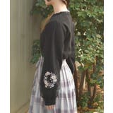 カメリア刺繍チュール袖ニット | axes femme | 詳細画像2 