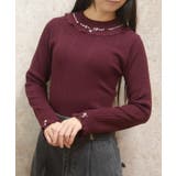 ワイン | バラボトルネックリブニット | axes femme