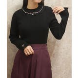 黒 | バラボトルネックリブニット | axes femme