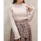 ピンク | バラボトルネックリブニット | axes femme