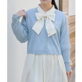 クロス刺繍ショートニットカーディガン | axes femme | 詳細画像1