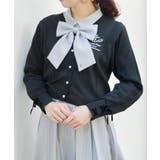 黒 | クロス刺繍ショートニットカーディガン | axes femme