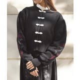 黒 | タッセル刺繍チャイナ風カーディガン | axes femme