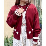 赤 | ハートジャカードニットカーディガン | axes femme