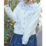 白 | スノー・ローズ刺繍カーデ | axes femme