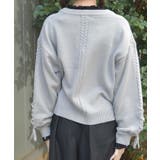 リボン釦編み上げニットカーディガン | axes femme | 詳細画像3 