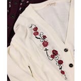 薔薇刺繍×蝙蝠釦ニットカーデ | axes femme | 詳細画像8 