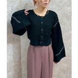 黒 | 2wayダメージニットカーデ | axes femme