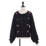 バラ刺繍ダイヤ柄ニットカーディガン | axes femme | 詳細画像16