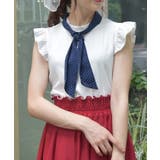 白 | スカーフ付ノースリプルオーバー | axes femme