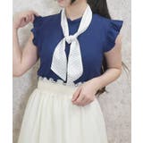 紺 | スカーフ付ノースリプルオーバー | axes femme