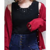 黒 | 吸水速乾モチーフレースタンク | axes femme