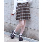 茶 | ボタン使いチェックスカパン | axes femme