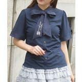 紺 | レイヤード風リボン付トップス | axes femme